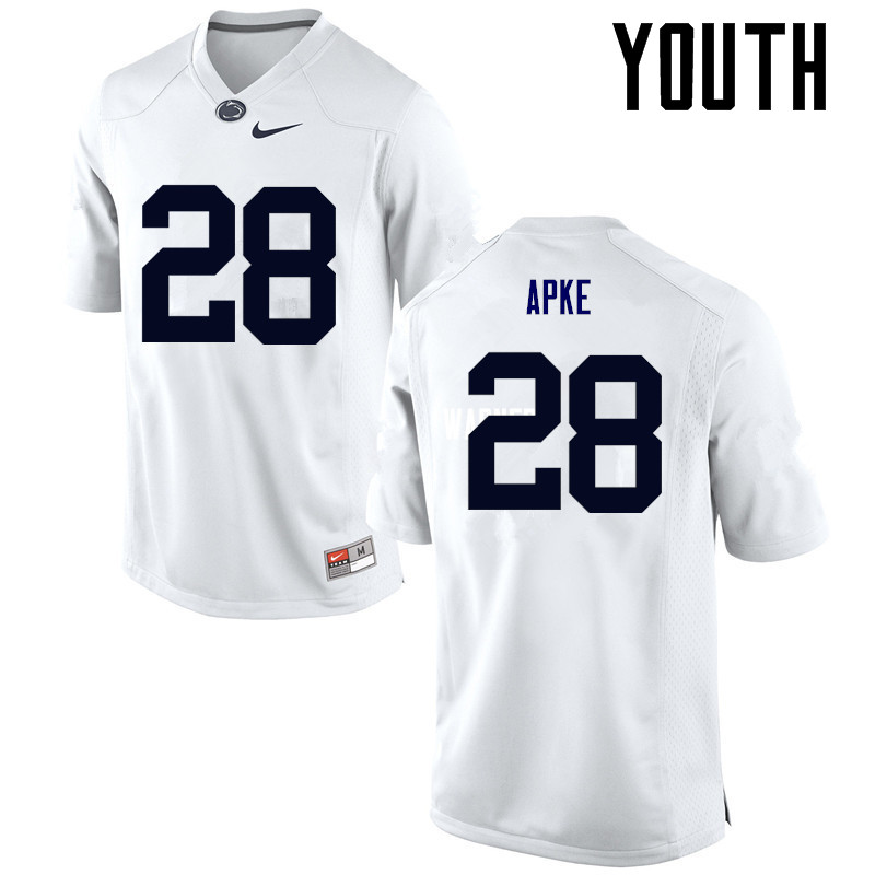 Youth Penn State Nittany Lions #28 Troy Apke College Football Jerseys-White
